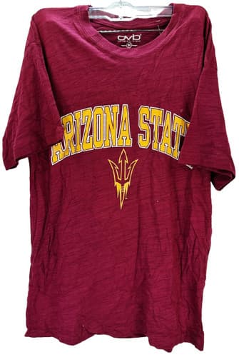 Old Varsity Men's Arizona State Sun Devils Arch Logo S/S T-Shirt-Maroon, Medium — arizona-state fan gear