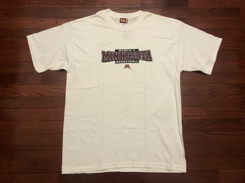 NEW MINNESOTA GOLDEN GOPHERS WOMENS BASKETBALL T SHIRT MENS LARGE WHITE L NWT — minnesota fan gear