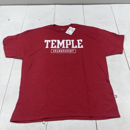 Temple Owls Shirt Mens 2XL Red NCAA College Champion Grandparent T Shirt — temple fan gear