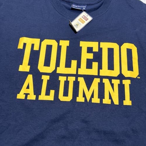 University of Toledo T Shirt Men’s XL Rockets UT NCAA Cotton Alumni Tee Blue — toledo fan gear