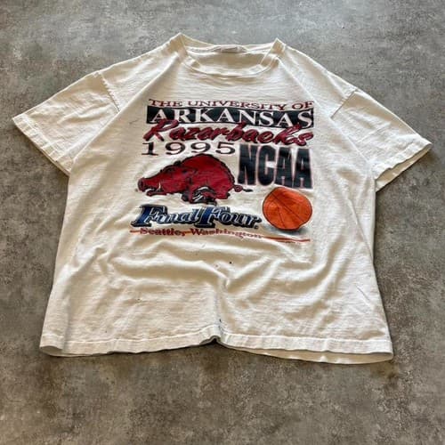 Arkansas Razorbacks NCAA Final Four Graphic White T-Shirt Gildan S-5XL — arkansas fan gear