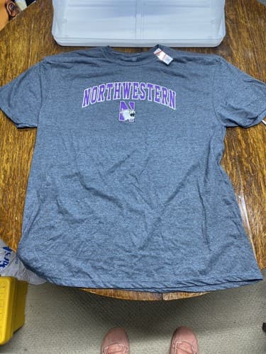 Northwestern University Wildcats T-Shirt Top Of The World Gray & Purple 2XL — northwestern fan gear