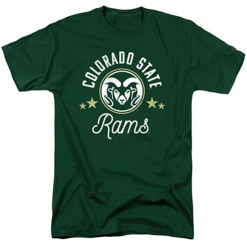 Colorado State University Adult T-Shirt Rams, Hunter Green, S-3XL — colorado-state fan gear