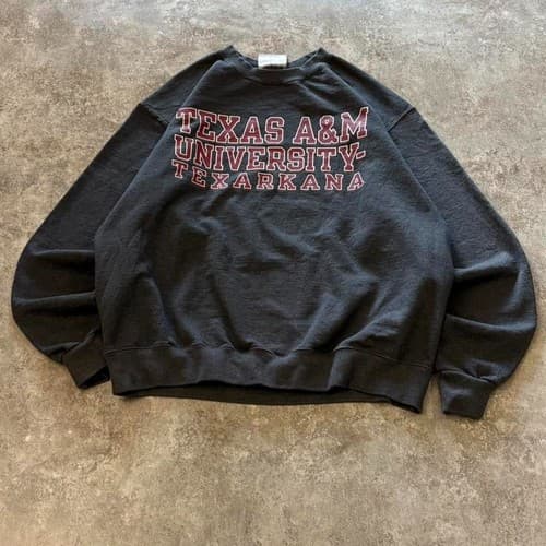 Texas A&M Spellout Dark Grey Sweatshirt Gildan Unisex S-5XL — texas-am fan gear