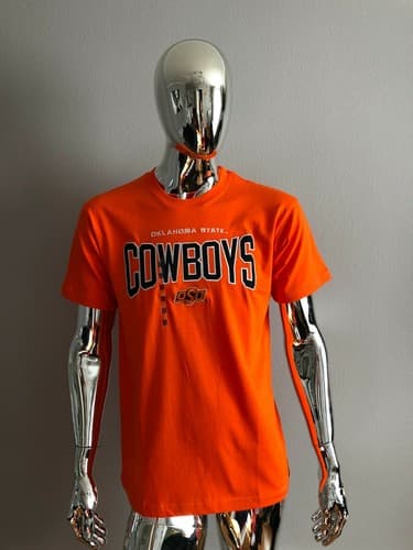 Oklahoma State Cowboys Football Orange Men Adult Logo T Shirt Size M — oklahoma-state fan gear