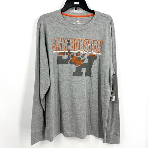 COLOSSEUM Mens Sam Houston State Bearkats TShirt Large Grey Long Sleeve NWT — sam-houston fan gear
