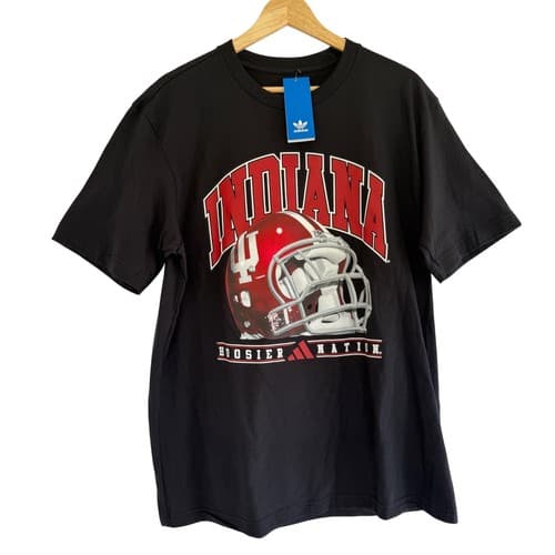 Adidas Indiana Hoosiers Hoosier Nation Football Graphic T-Shirt Mens M Black — indiana fan gear