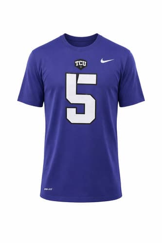 Nike Men's TCU Horned Frogs Dri-FIT Legend Name Number T-Shirt New Orchid Small — tcu fan gear