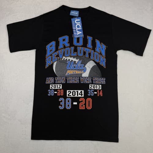 UCLA Bruins Football T-Shirt Size Small Black Short Sleeve Bruin Revolution — ucla fan gear
