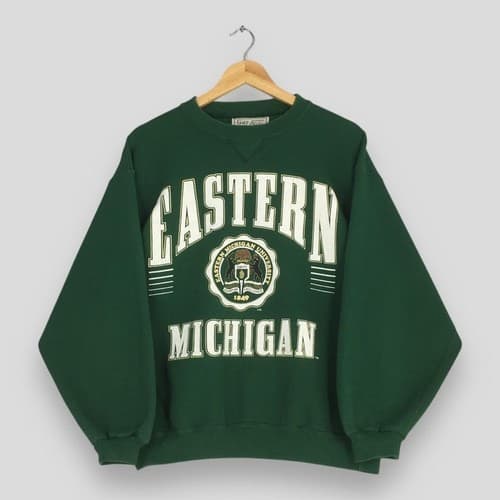 Vintage Eastern Michigan University Sweatshirt EMU Eagles Crewneck Retro College — eastern-michigan fan gear