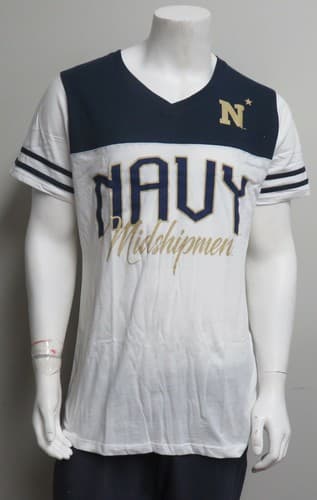 NAVY Midshipmen Cotton Football Tee OVB Brand New With Tags — navy fan gear
