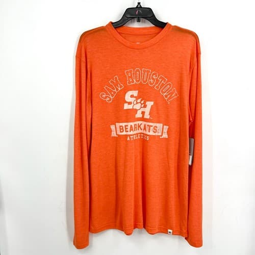 COLOSSEUM Mens Sam Houston State Bearkats Long Sleeve T-Shirt Large Orange NWT — sam-houston fan gear