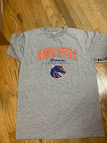 Pro Edge Broncos Boise State Campus Men's T-Shirt  Heather Gray  Size large  New — boise-state fan gear