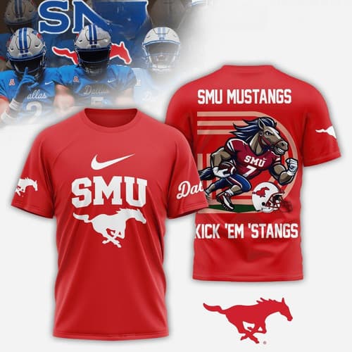 SMU Mustangs Kick ‘Em ‘Stangs 2024 Hoodie T-Shirt — smu fan gear