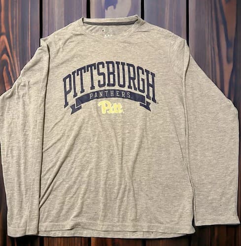 Champion Pittsburgh Panthers T-shirt Long Sleeve Size Medium Gray — pittsburgh fan gear