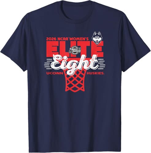 Connecticut Huskies Elite 8 2026 Women's March Madness T-Shirt — connecticut fan gear