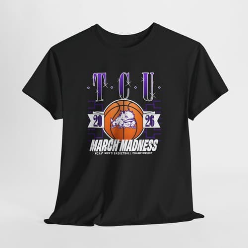 TCU March Madness Basketball Tee | 2026 Horned Frogs Logo — tcu fan gear