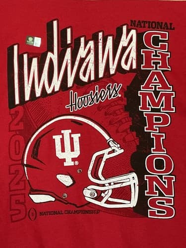 Indiana Hoosiers 🏈 FOOTBALL 2025 National Champions Perfect Season sz L new NWT — indiana fan gear