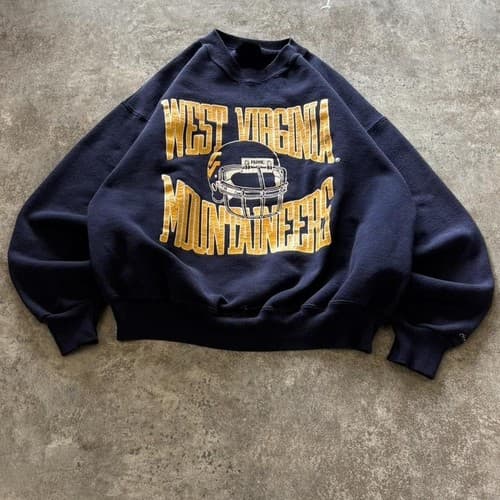 West Virginia Mountaineers Football Spell Out Sweatshirt | Unisex — west-virginia fan gear
