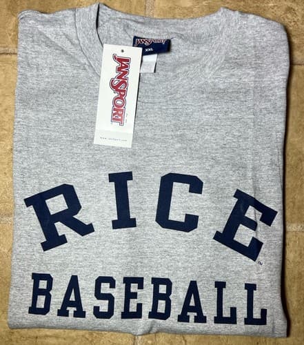Vintage Rice University Owls Baseball Mens 2XL T-Shirt Jansport Tag Y2K - NEW — rice fan gear