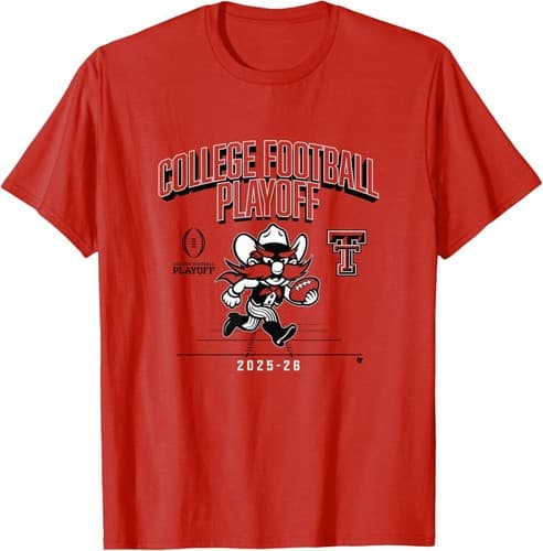 Texas Tech Red Raiders College Football Playoff Mascot 2025 T-Shirt — texas-tech fan gear