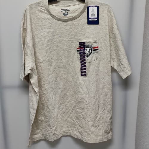 Champion New Mexico Lobos Vintage Pocket Tee Oatmeal Heather XXL Relaxed Fit — new-mexico fan gear
