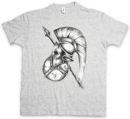 SPARTAN GEAR T-SHIRT – Sparta Spartans Shield Spear Helmet Leonidas 300 — michigan-state fan gear