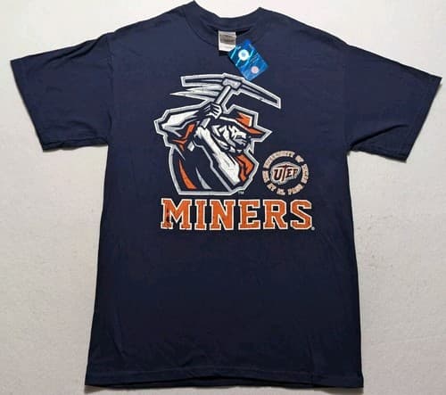 UTEP Miners Adult Medium Short Sleeve T-Shirt Graphic Navy Blue Men's Women's — utep fan gear