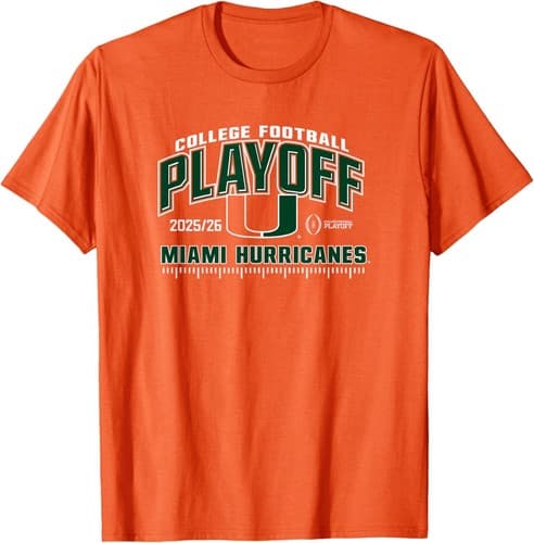Miami Hurricanes College Football Playoff CFP 2025-26 Orange T-Shirt — miami fan gear