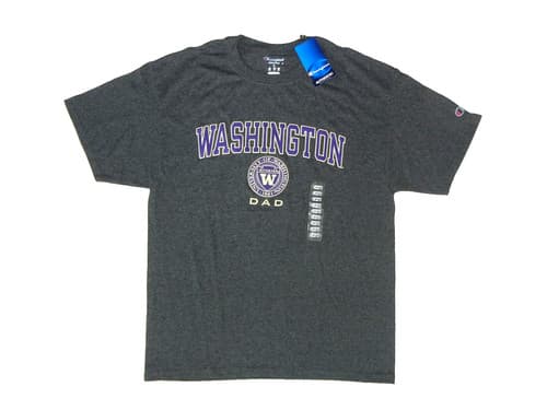 WASHINGTON HUSKIES UW Champion Parent COLLEGE DAD T-SHIRT Football Fan Men L New — washington fan gear