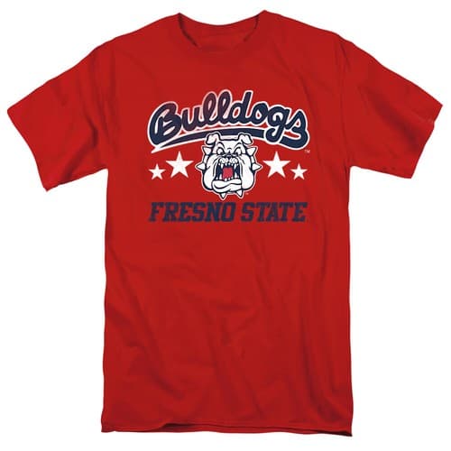 Fresno State University Adult T-Shirt Bulldogs, Red, S-5XL — fresno-state fan gear