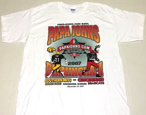 2007 Cincinnati Bearcats Southern Miss Golden Eagles Football Game T-Shirt New! — southern-miss fan gear