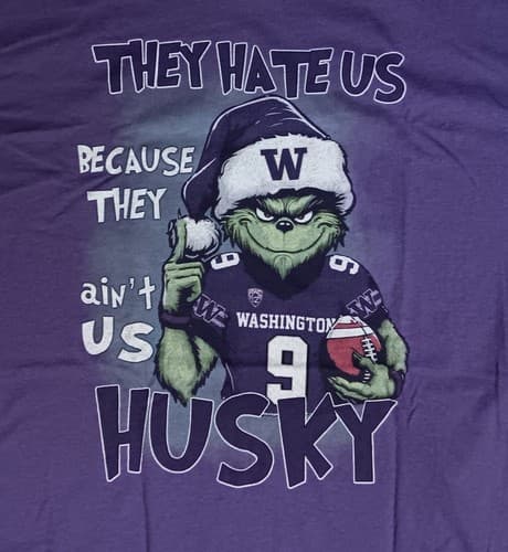 Washington Huskies The Grinch t shirt They Hate Us college football Christmas — washington fan gear