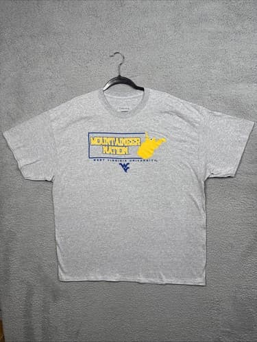 West Virginia Mountaineers University Light Gray T Shirt  Men’s Size 2XL NWOT — west-virginia fan gear
