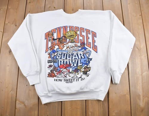 Vintage 90s Tennessee Volunteers Sugar Bowl White Crewneck Sweatshirt S-5XL — tennessee fan gear