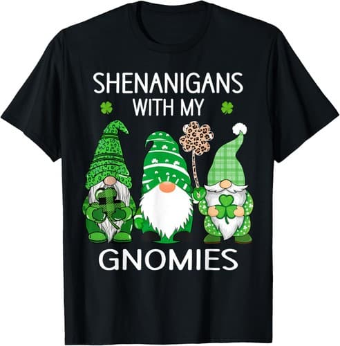 “St. Patrick’s Day Lucky Leopard Gnomes” Irish Festival T-Shirt — notre-dame fan gear