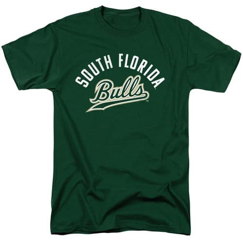 University of South Florida Adult T-Shirt Bulls, Hunter Green, S-3XL — south-florida fan gear