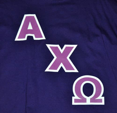 t-shirt medium alpha chi omega tcu sorority horned frogs 20.5 inches pit 2 pit — tcu fan gear