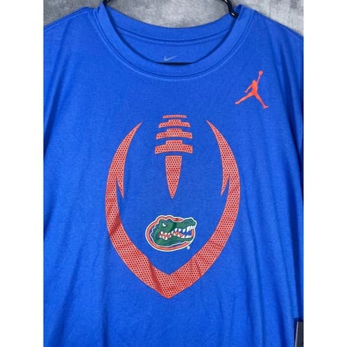NWT Nike Jordan Jumpman Florida Gators Mens XXL Blue Dri-FIT Football T-Shirt — florida fan gear