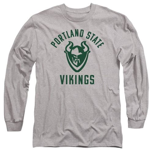 PSU Adult Long Sleeve T-Shirt Vikings One Color Logo, Athletic Heather, S-3XL — penn-state fan gear