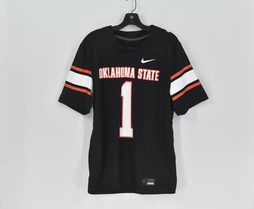 Men's Nike #1 Oklahoma State Cowboys Game Jersey In Black Size Medium — oklahoma-state fan gear